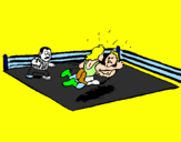 Coloring page Fighting in the ring painted bymanu