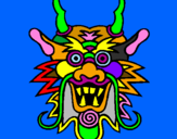 Coloring page Dragon face painted byarturo
