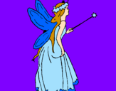 Coloring page Fairy with long hair painted bytia and heidi