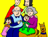Coloring page Family  painted byGreat