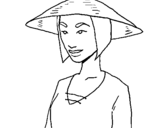 Coloring page Chinese woman painted bypatrizia