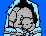 Coloring page Bear hibernating painted byELVIS PRESLEY