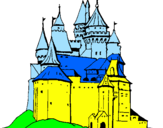 Coloring page Medieval castle painted byJACOPO PEZZOTTA
