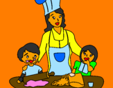 Coloring page Cooking with mom painted byCuti3Pi3