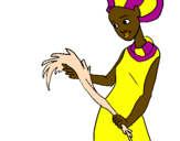 Coloring page Ethiopian woman painted byNesia C