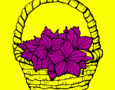 Coloring page Basket of flowers 2 painted bymaria emilia