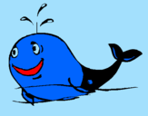 Coloring page Happy whale painted byrodolfo