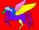 Coloring page Pegasus flying painted bykendall