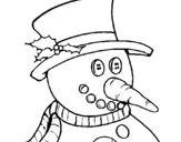 Coloring page Snowman with carrot nose painted byyuan