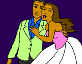 Coloring page The bride and groom painted byamuri