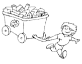 Coloring page Little boy recycling painted by619