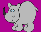 Coloring page Rhinoceros painted byanna