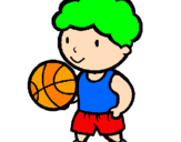Coloring page Basketball player painted byball