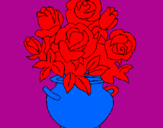Coloring page Vase of flowers painted bylalo