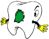 Coloring page Tooth with tooth decay painted bybrit