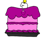 Coloring page Birthday cake painted bycuerno