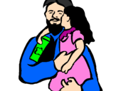 Coloring page Fatherly kiss painted bysaxcaret.