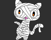Coloring page Doodle the cat mummy painted byFrom;Pamela
