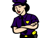 Coloring page Police woman painted bytia