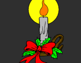 Coloring page Christmas candle painted byevie