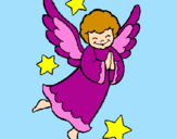 Coloring page Little angel painted byandrea