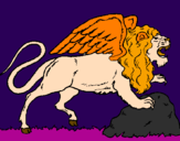 Coloring page Winged lion painted byfortesa