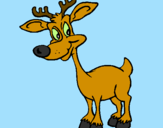 Coloring page Young reindeer painted byclaire