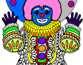 Coloring page Clown dressed up painted byArturo