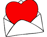 Coloring page Heart in an envelope painted byAngelica