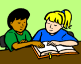 Coloring page Students painted byRosalea