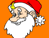 Coloring page Father Christmas face painted byMarga