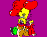 Coloring page Clowns in love painted bylevi bernard