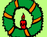 Coloring page Christmas wreath II painted byMarga