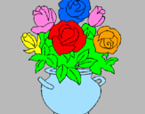 Coloring page Vase of flowers painted byMarga