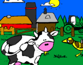 Coloring page Cow on the farm painted byJOSH