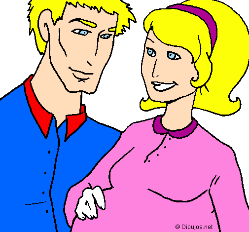 Coloring page Father and mother painted bynuestro primer hijo