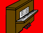 Coloring page Piano painted byindian
