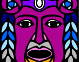 Coloring page Maya  Mask painted byze
