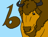 Coloring page Buffalo painted byTay