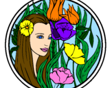Coloring page Princess of the forest 3 painted byERIN H