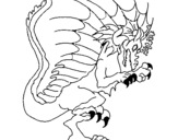 Coloring page Dragon with claws out painted byMichael