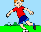 Coloring page Playing football painted byTHEO