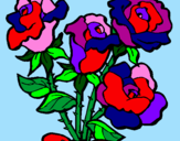 Coloring page Bunch of roses painted bymom