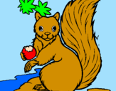 Coloring page Squirrel painted byMarga