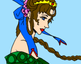 Coloring page Chinese princess painted bytania