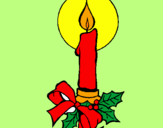 Coloring page Christmas candle painted bymimi