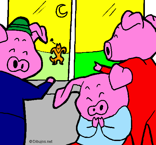 Coloring page Three little pigs 13 painted bymarquitos