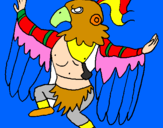 Coloring page Mayan shaman painted byemma