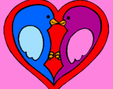 Coloring page Birds in love painted bycharlotte