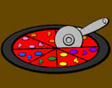 Coloring page Pizza painted byabby